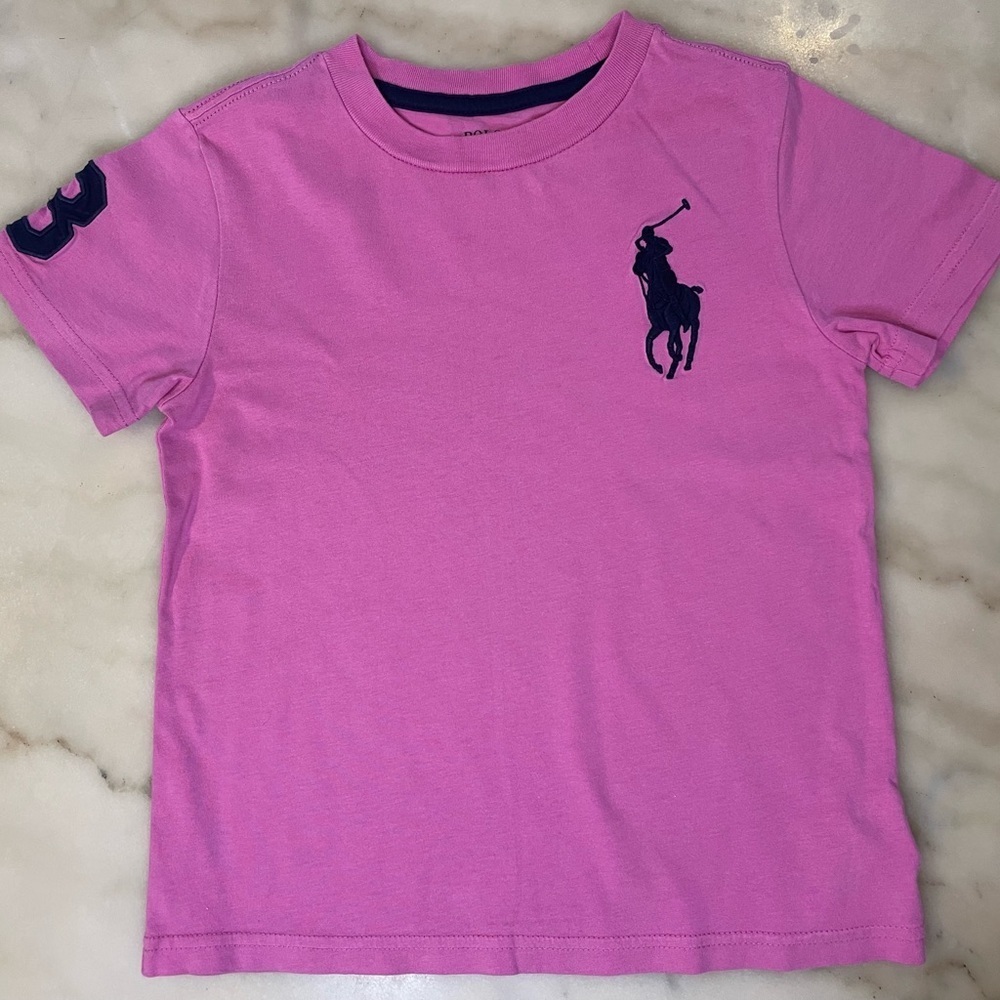 Polo Ralph Lauren Kids bright pink Big Pony Cotton Jersey Tee size 5
